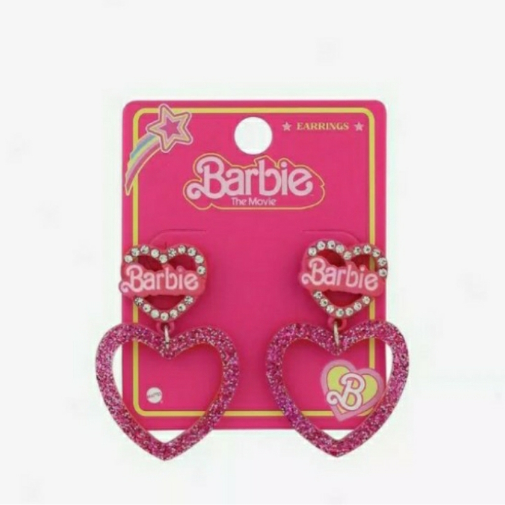 Barbie Bling Glitter Heart Earrings - Picture 3 of 4